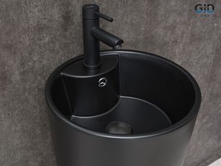 Раковина Gid Nb131bm 81120 накладная черная матовая 40x40x84